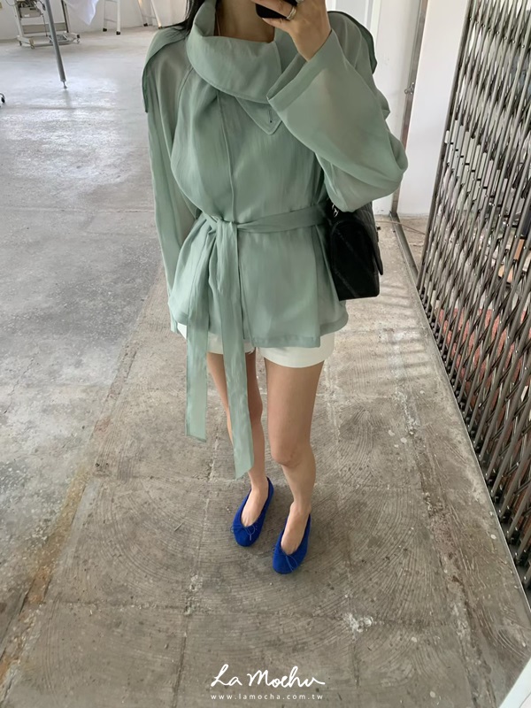 綁腰防曬風衣外套